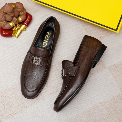 Replica Fendi Leather Shoes For Men #1255921 $80.00 USD for Wholesale