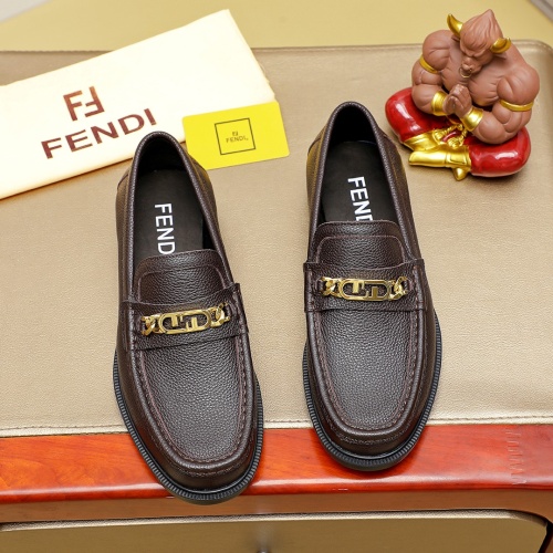 Wholesale Fendi Leather Shoes For Men #1255922 $85.00 USD, Wholesale Quality Replica Fendi Leather Shoes