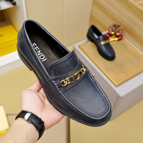 Replica Fendi Leather Shoes For Men #1255923 $85.00 USD for Wholesale