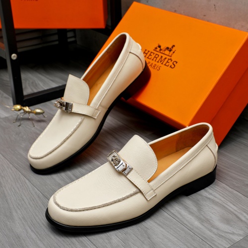 Wholesale Hermes Leather Shoes For Men #1255929 $98.00 USD, Wholesale Quality Replica Hermes Leather Shoes