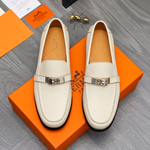 Replica Hermes Leather Shoes For Men #1255929 $98.00 USD for Wholesale