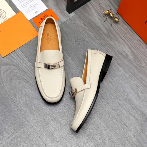 Replica Hermes Leather Shoes For Men #1255929 $98.00 USD for Wholesale