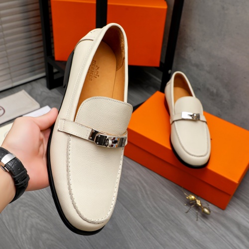 Replica Hermes Leather Shoes For Men #1255929 $98.00 USD for Wholesale