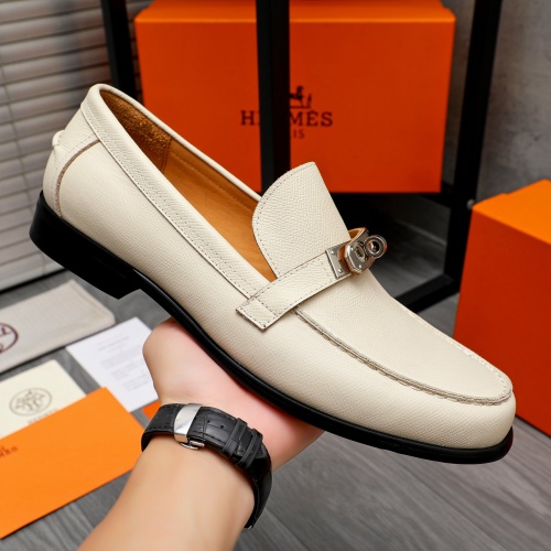 Replica Hermes Leather Shoes For Men #1255929 $98.00 USD for Wholesale