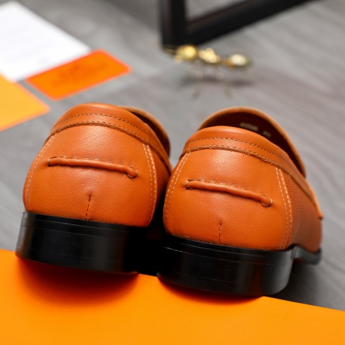 Replica Hermes Leather Shoes For Men #1255930 $98.00 USD for Wholesale