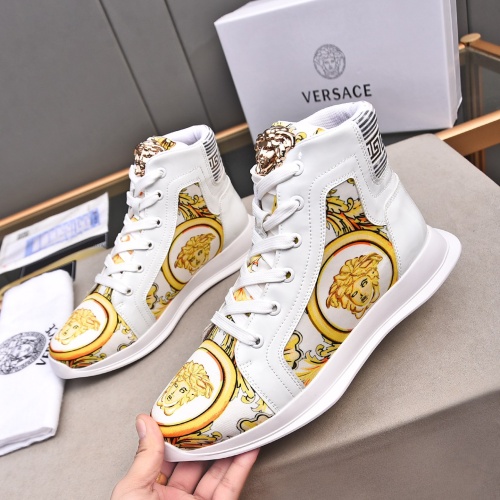 Wholesale Versace High Tops Shoes For Men #1255967 $88.00 USD, Wholesale Quality Replica Versace High Tops Shoes