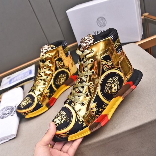 Wholesale Versace High Tops Shoes For Men #1255968 $88.00 USD, Wholesale Quality Replica Versace High Tops Shoes