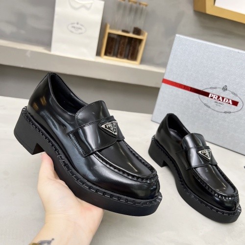 Replica Prada Leather Shoes For Men #1256083 $96.00 USD for Wholesale