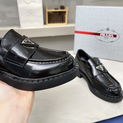 Replica Prada Leather Shoes For Women #1256084 $96.00 USD for Wholesale