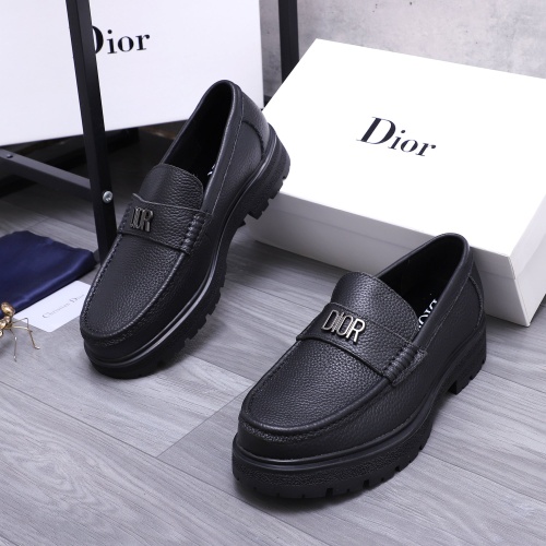 Replica Christian Dior Leather Shoes For Men #1256313 $88.00 USD for Wholesale