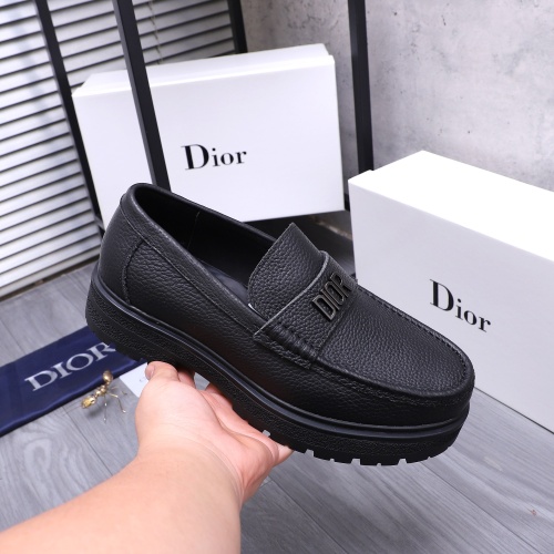 Replica Christian Dior Leather Shoes For Men #1256313 $88.00 USD for Wholesale