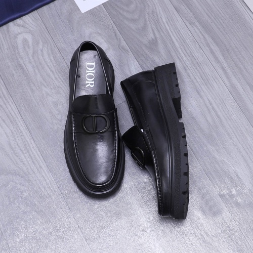 Replica Christian Dior Leather Shoes For Men #1256314 $88.00 USD for Wholesale