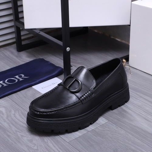 Replica Christian Dior Leather Shoes For Men #1256314 $88.00 USD for Wholesale