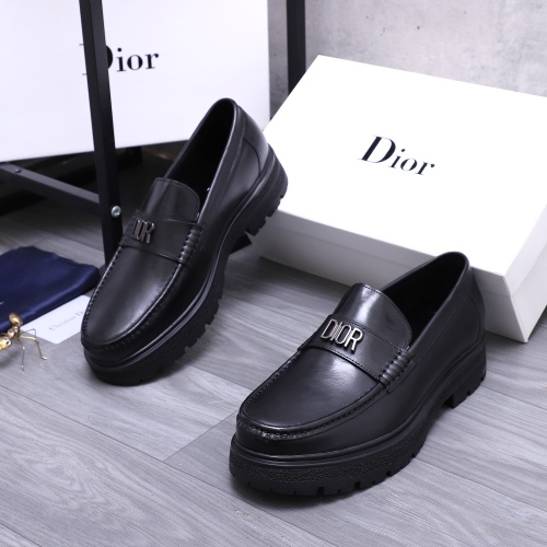 Replica Christian Dior Leather Shoes For Men #1256315 $88.00 USD for Wholesale