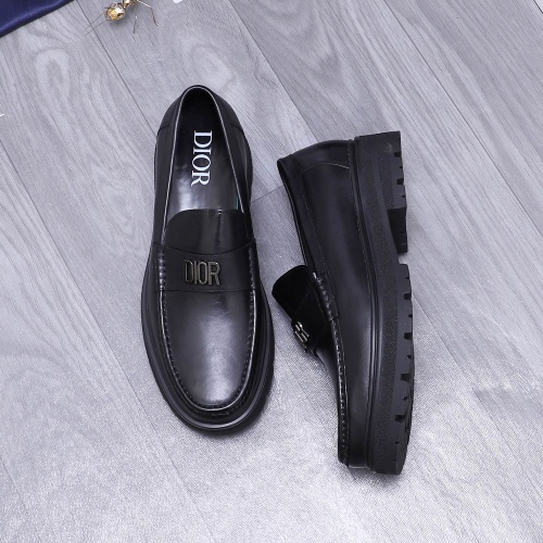 Replica Christian Dior Leather Shoes For Men #1256315 $88.00 USD for Wholesale