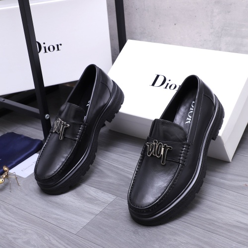 Wholesale Christian Dior Leather Shoes For Men #1256316 $88.00 USD, Wholesale Quality Replica Christian Dior Leather Shoes