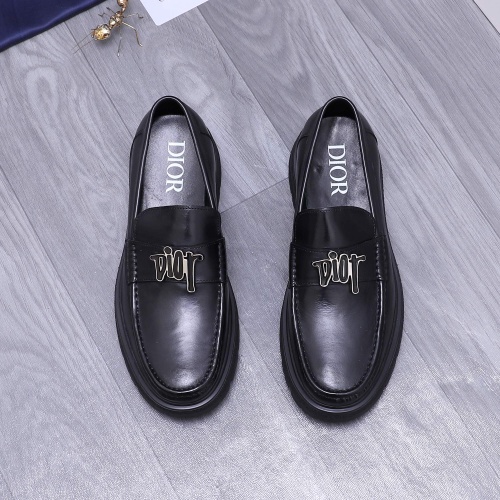 Replica Christian Dior Leather Shoes For Men #1256316 $88.00 USD for Wholesale