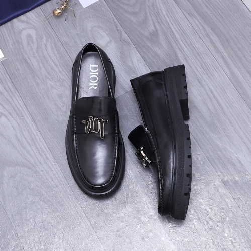 Replica Christian Dior Leather Shoes For Men #1256316 $88.00 USD for Wholesale