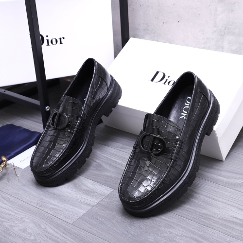 Wholesale Christian Dior Leather Shoes For Men #1256317 $88.00 USD, Wholesale Quality Replica Christian Dior Leather Shoes