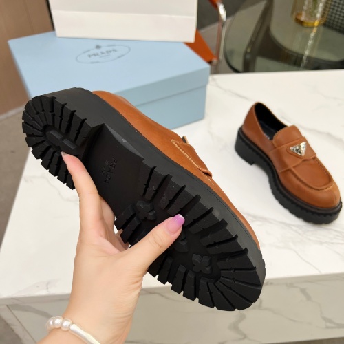 Replica Prada Leather Shoes For Women #1256345 $105.00 USD for Wholesale