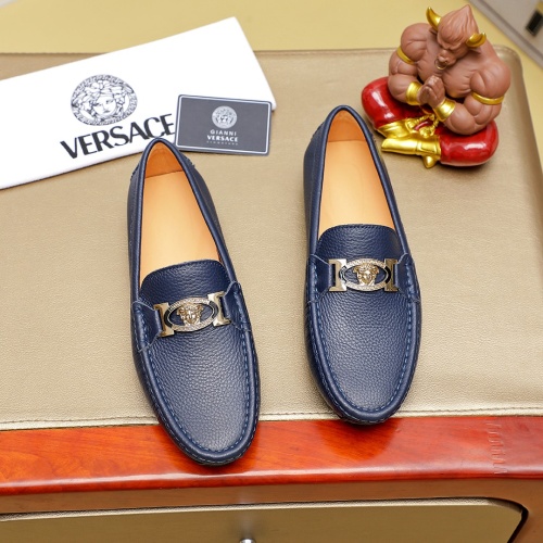 Wholesale Versace Leather Shoes For Men #1256482 $68.00 USD, Wholesale Quality Replica Versace Leather Shoes