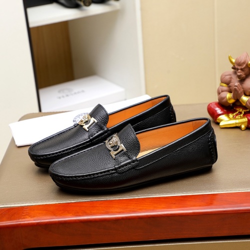 Replica Versace Leather Shoes For Men #1256483 $68.00 USD for Wholesale