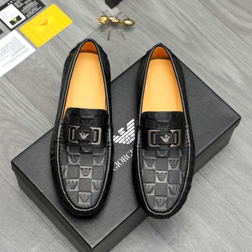 Wholesale Armani Leather Shoes For Men #1256497 $68.00 USD, Wholesale Quality Replica Armani Leather Shoes