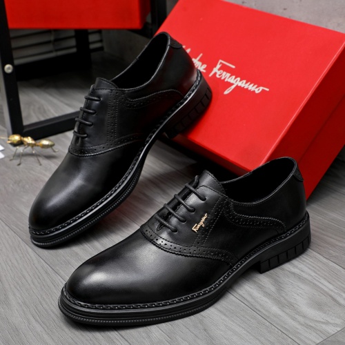 Wholesale Salvatore Ferragamo Leather Shoes For Men #1256678 $82.00 USD, Wholesale Quality Replica Salvatore Ferragamo Leather Shoes