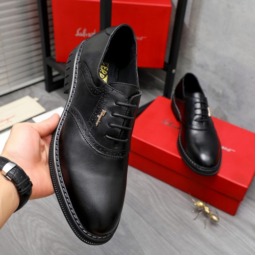 Replica Salvatore Ferragamo Leather Shoes For Men #1256678 $82.00 USD for Wholesale