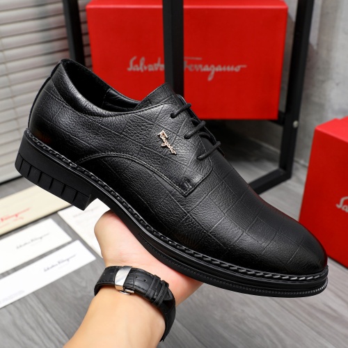 Replica Salvatore Ferragamo Leather Shoes For Men #1256681 $82.00 USD for Wholesale