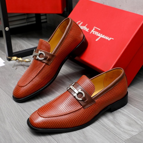 Wholesale Salvatore Ferragamo Leather Shoes For Men #1256807 $82.00 USD, Wholesale Quality Replica Salvatore Ferragamo Leather Shoes