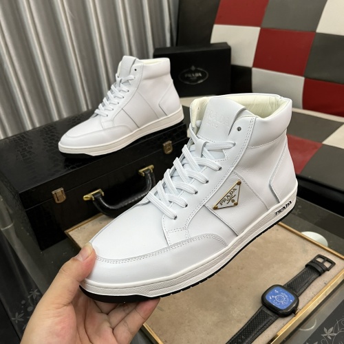 Wholesale Prada High Top Shoes For Men #1256860 $82.00 USD, Wholesale Quality Replica Prada High Top Shoes