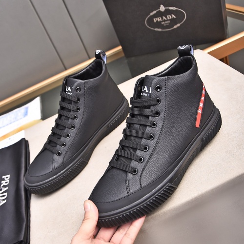 Wholesale Prada High Top Shoes For Men #1256873 $82.00 USD, Wholesale Quality Replica Prada High Top Shoes