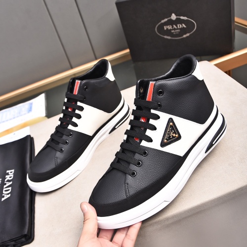 Wholesale Prada High Top Shoes For Men #1256877 $82.00 USD, Wholesale Quality Replica Prada High Top Shoes