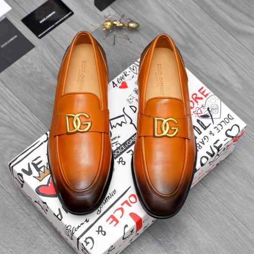 Replica Dolce & Gabbana D&G Leather Shoes For Men #1256935 $125.00 USD for Wholesale