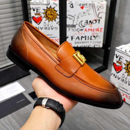 Replica Dolce & Gabbana D&G Leather Shoes For Men #1256935 $125.00 USD for Wholesale