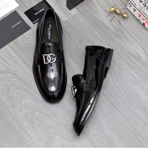 Replica Dolce & Gabbana D&G Leather Shoes For Men #1256939 $125.00 USD for Wholesale