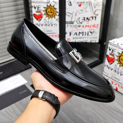 Replica Dolce & Gabbana D&G Leather Shoes For Men #1256939 $125.00 USD for Wholesale