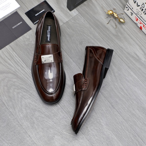 Replica Dolce & Gabbana D&G Leather Shoes For Men #1256945 $125.00 USD for Wholesale