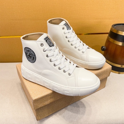 Wholesale Versace High Tops Shoes For Men #1256957 $76.00 USD, Wholesale Quality Replica Versace High Tops Shoes