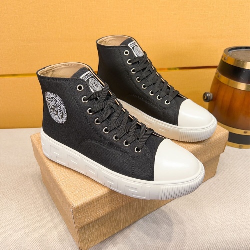 Wholesale Versace High Tops Shoes For Men #1256958 $76.00 USD, Wholesale Quality Replica Versace High Tops Shoes