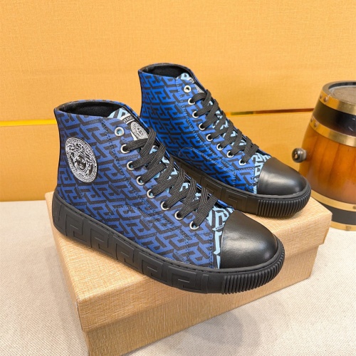 Wholesale Versace High Tops Shoes For Men #1256961 $76.00 USD, Wholesale Quality Replica Versace High Tops Shoes