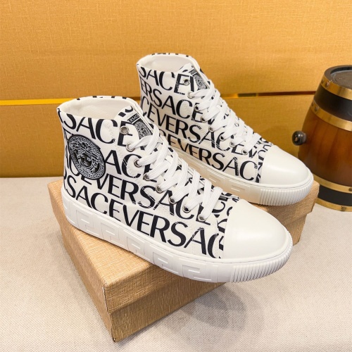 Wholesale Versace High Tops Shoes For Men #1256963 $76.00 USD, Wholesale Quality Replica Versace High Tops Shoes