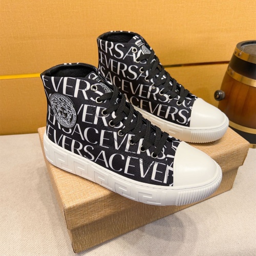 Wholesale Versace High Tops Shoes For Men #1256964 $76.00 USD, Wholesale Quality Replica Versace High Tops Shoes