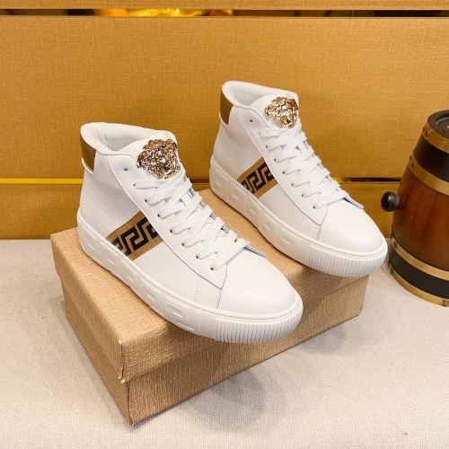 Wholesale Versace High Tops Shoes For Men #1256965 $80.00 USD, Wholesale Quality Replica Versace High Tops Shoes