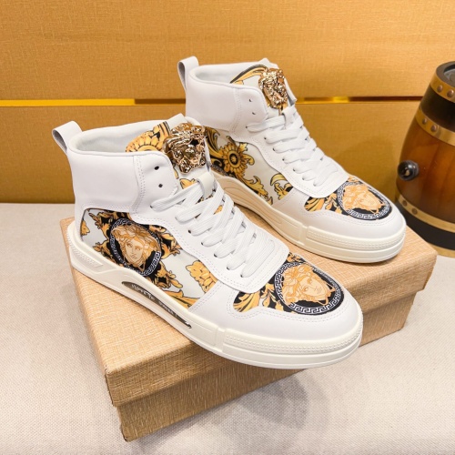 Wholesale Versace High Tops Shoes For Men #1256967 $80.00 USD, Wholesale Quality Replica Versace High Tops Shoes