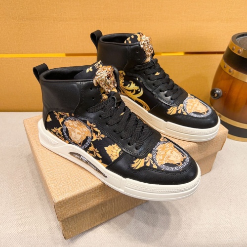 Wholesale Versace High Tops Shoes For Men #1256968 $80.00 USD, Wholesale Quality Replica Versace High Tops Shoes