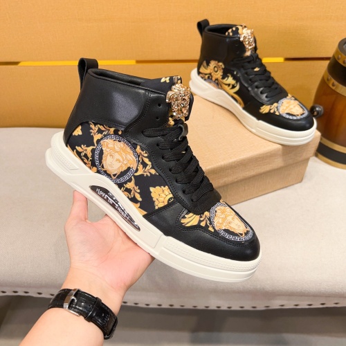 Replica Versace High Tops Shoes For Men #1256968 $80.00 USD for Wholesale