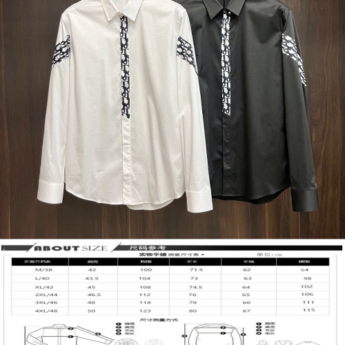 Replica Christian Dior Shirts Long Sleeved For Men #1257012 $92.00 USD for Wholesale