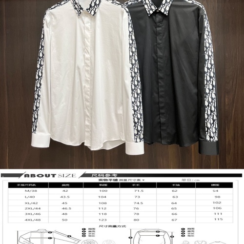 Replica Christian Dior Shirts Long Sleeved For Men #1257014 $92.00 USD for Wholesale